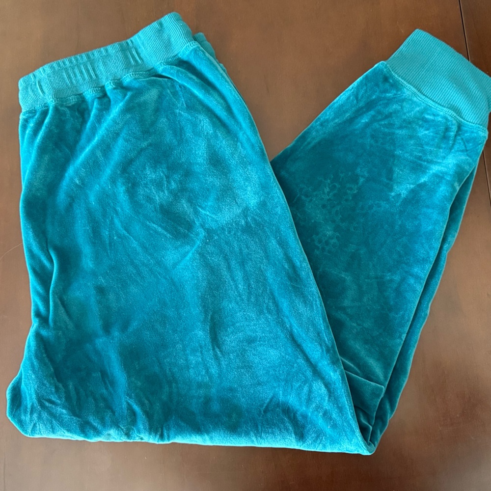 LuLaRoe Teal Track JAX velour Pants